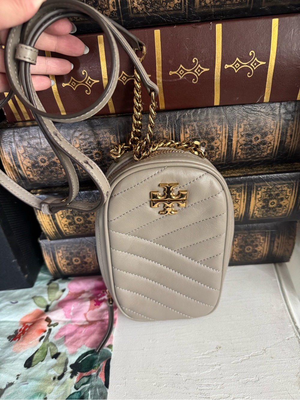 the Tory Burch Kira Chevron Phone Crossbody.